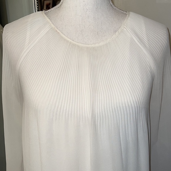 Max Studio White Sheer Long-sleeved Tunic Size Small - Picture 2 of 10